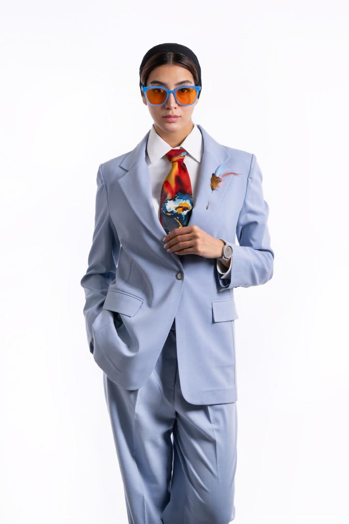 کت و شلوار تک دکمه یقه انگلیسی